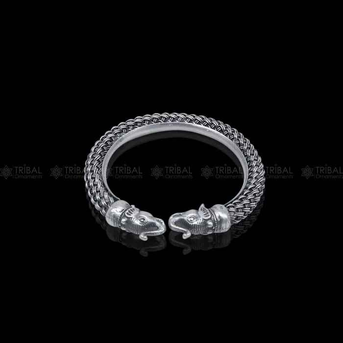 Elephant design 925 sterling silver handmade bangle bracelet kada nsk851 TRIBAL ORNAMENTS Bracelets