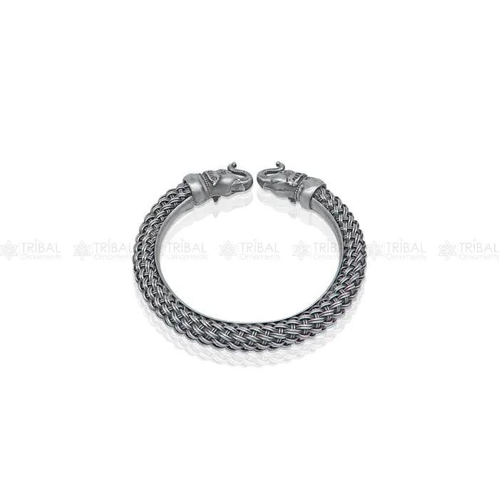 Elephant design 925 sterling silver handmade bangle bracelet kada nsk851 TRIBAL ORNAMENTS Bracelets