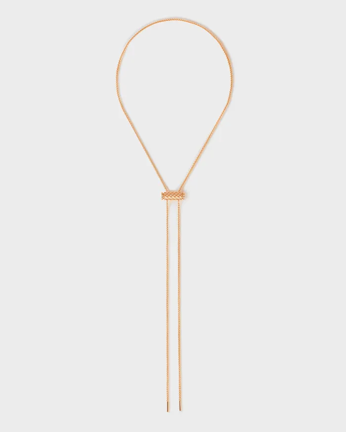 Gold Latch Pendant on GM Chain in Rose Gold Nouvel Heritage Necklaces