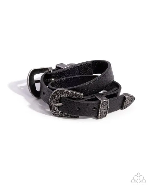 Bracelets Paparazzi Jewelry Paparazzi Bracelet Buckle TOWN Black