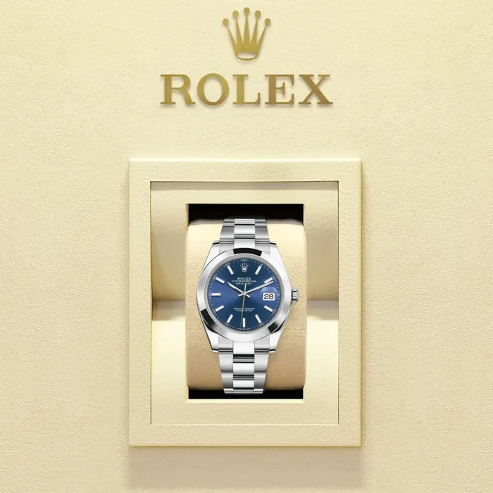 Bracelets Rolex Rolex Datejust 41mm Ref 1263000001 Blue Dial Stainless Steel Oyster Bracelet Mens Watch