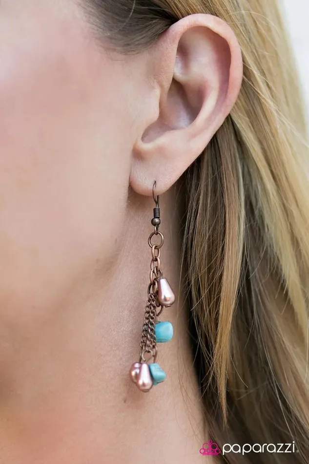Earrings Paparazzi Earring Desert Waltz Blue Paparazzi Jewelry