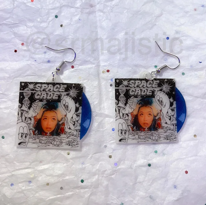 Earrings Sam Makes Things Beabadoobee Space Cadet EP Vinyl Album Handmade Earrings