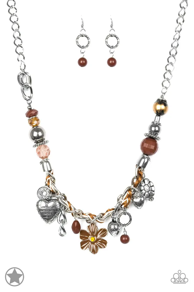 Necklaces Paparazzi Jewelry Paparazzi Necklace Blockbuster Charmed Im Sure Brown