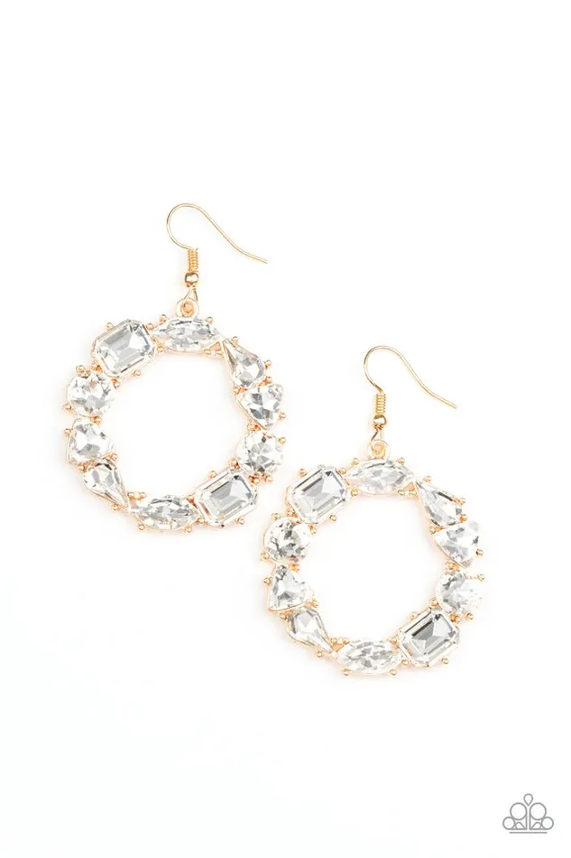 Paparazzi Earring GLOWING in Circles Gold Paparazzi Jewelry Earrings