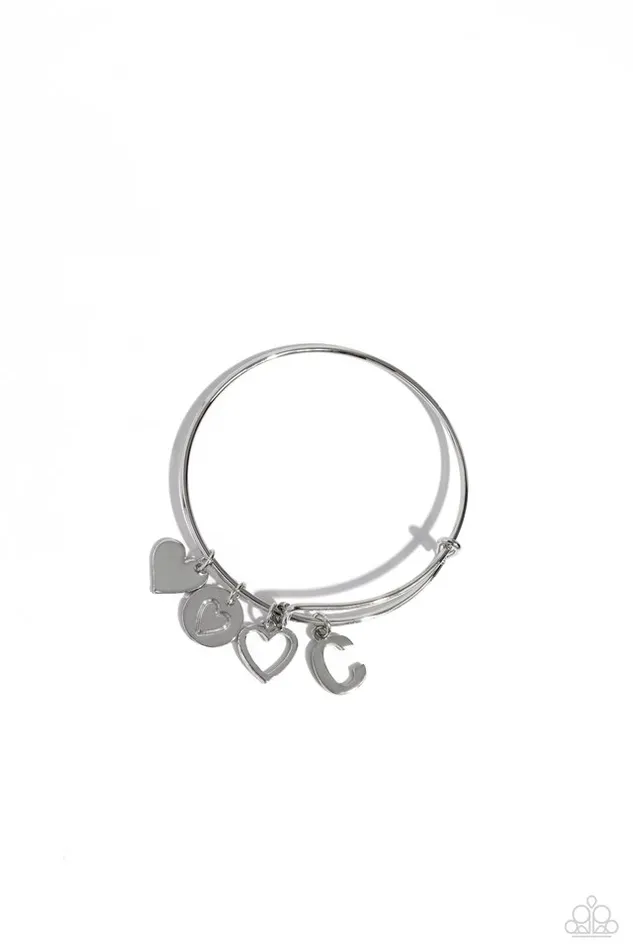 Paparazzi Jewelry Bracelets Paparazzi Bracelet Making It INITIAL Silver C
