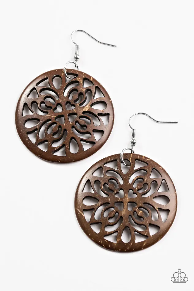 Paparazzi Jewelry Earrings Paparazzi Earring You Me and The Sea Brown