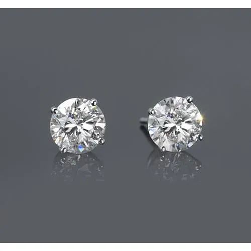Earrings GB 150 Carats Four Prong Woman Stud Earring White Gold 14K F Vs1 Natural Earth Mined Diamond Earrings GB 150 Carats Four Prong Woman Stud Earring White Gold 14K F Vs1 Natural Earth Mined Diamond