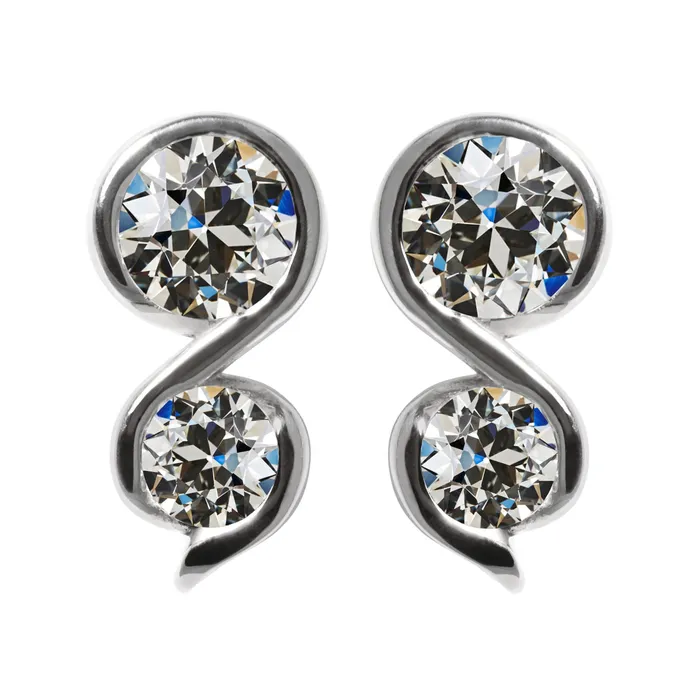 HarryChadEntcom Earrings Old Miner Natural Diamond Drop Earrings Twisted Style 6 Carats