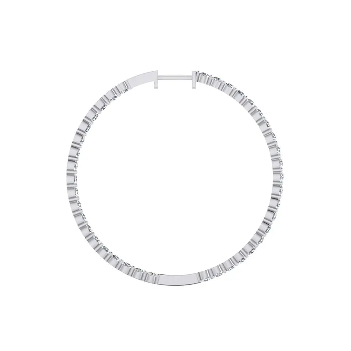 HarryChadEntcom Natural Earth Mined Diamond Hoop Earrings 8 Carats 3 mm Wide 15 Dia Each Gold Earrings