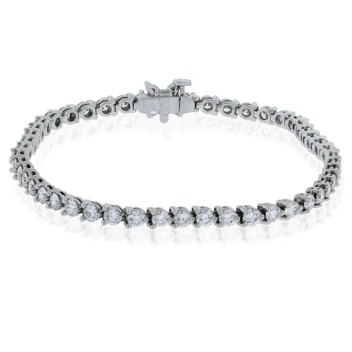 Round Cut 5 Carats Natural Earth Mined Diamonds Tennis Bracelet White Gold 14K New GB Bracelets
