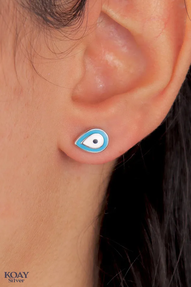 Earrings KOAY Silver Store Oval Eye Earring