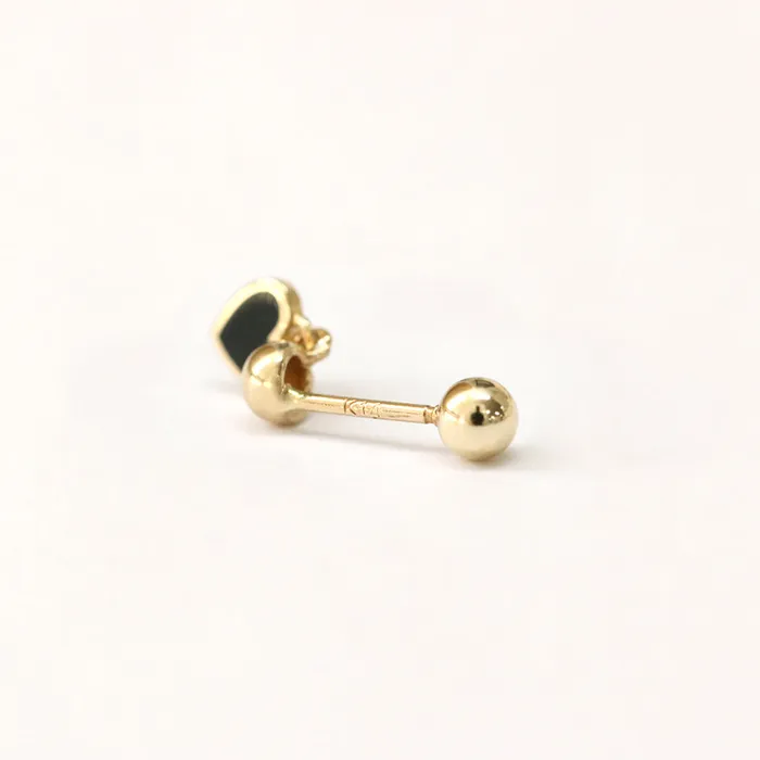 Earrings MinimalBijoux 14K Gold Enamel Heart Drop Cartilage Earring 20G18G16G