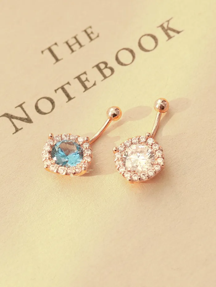 MinimalBijoux Earrings 14K Gold Crystal Ear Jacket belly button 18G16G
