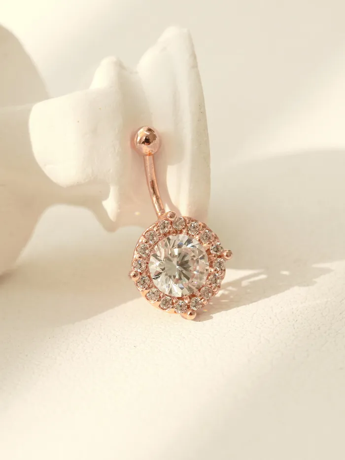 MinimalBijoux Earrings 14K Gold Crystal Ear Jacket belly button 18G16G