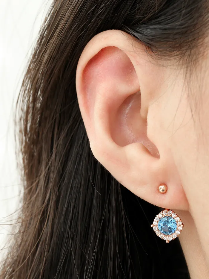 MinimalBijoux Earrings 14K Gold Crystal Ear Jacket belly button 18G16G