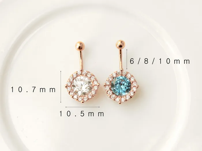 MinimalBijoux Earrings 14K Gold Crystal Ear Jacket belly button 18G16G