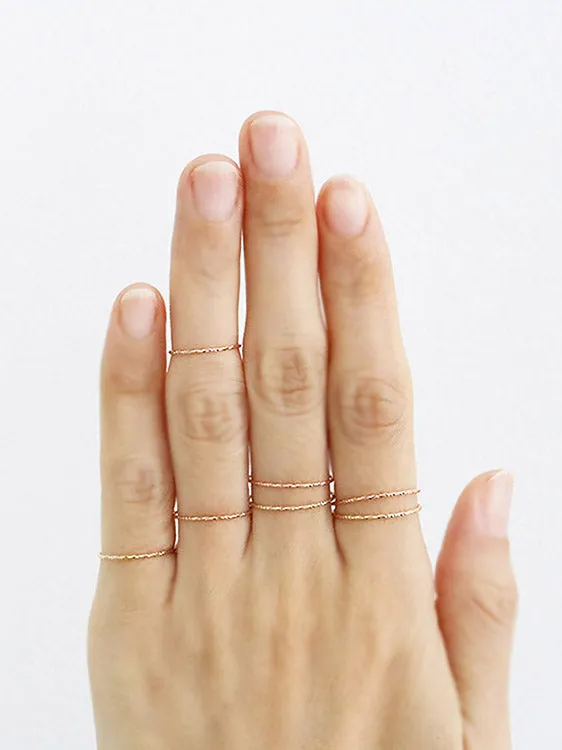 MinimalBijoux Rings 14K Gold Dainty finger Stacking ring