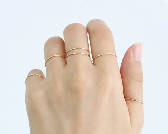 MinimalBijoux Rings 14K Gold Dainty finger Stacking ring