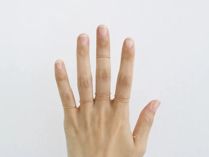 MinimalBijoux Rings 14K Gold Dainty finger Stacking ring