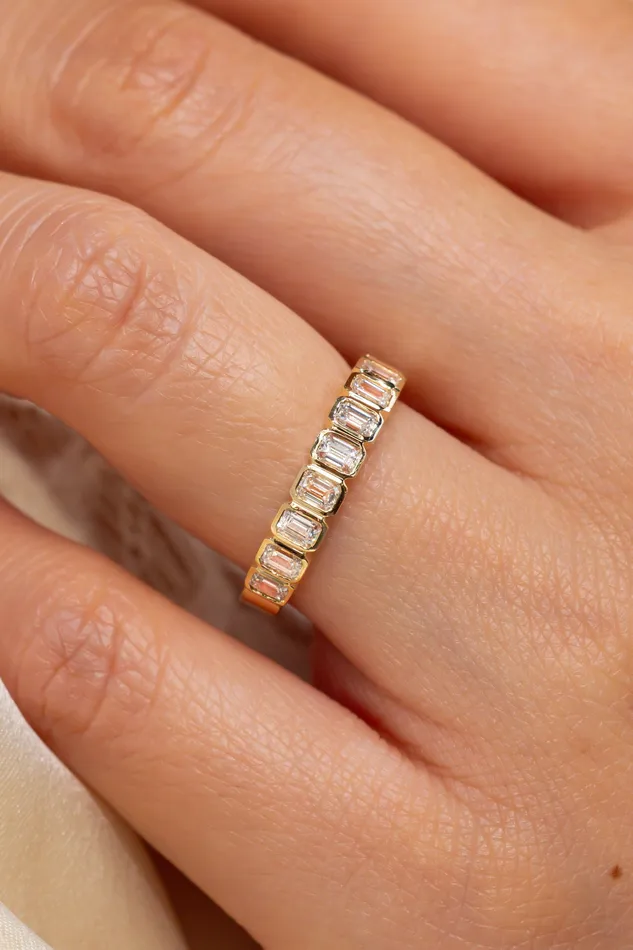 Rings Princess Bride Diamonds NorthSouth Emerald Bezel Diamond Ring