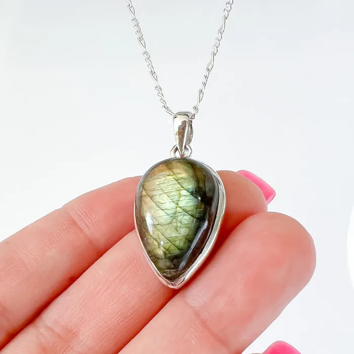 Magic Crystals Necklaces Labradorite Sterling 925 Silver Necklace