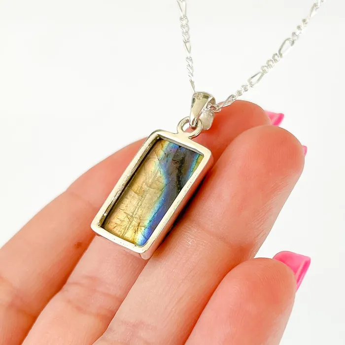 Magic Crystals Necklaces Labradorite Sterling 925 Silver Necklace