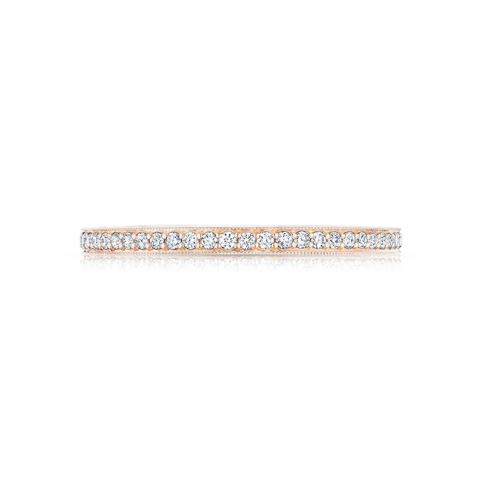Rings International Diamond Center Tacori 18k Rose Gold Sculpted Crescent Diamond Wedding Band 025 CTW