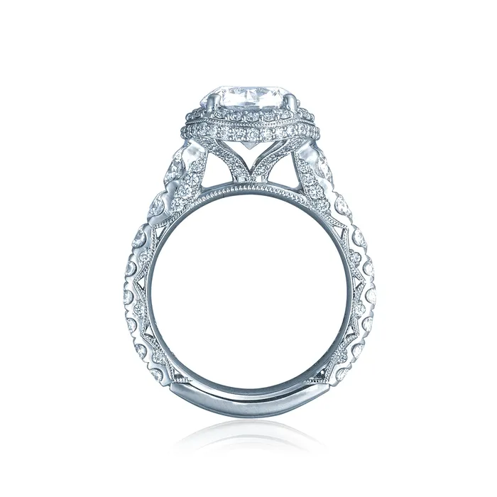 Rings Tacori Platinum RoyalT Round Diamond Engagement Ring Setting 192 CTW International Diamond Center