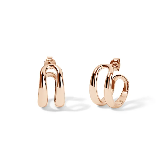 SG Fine PreStyled Sets Gold Double Domed Hoops