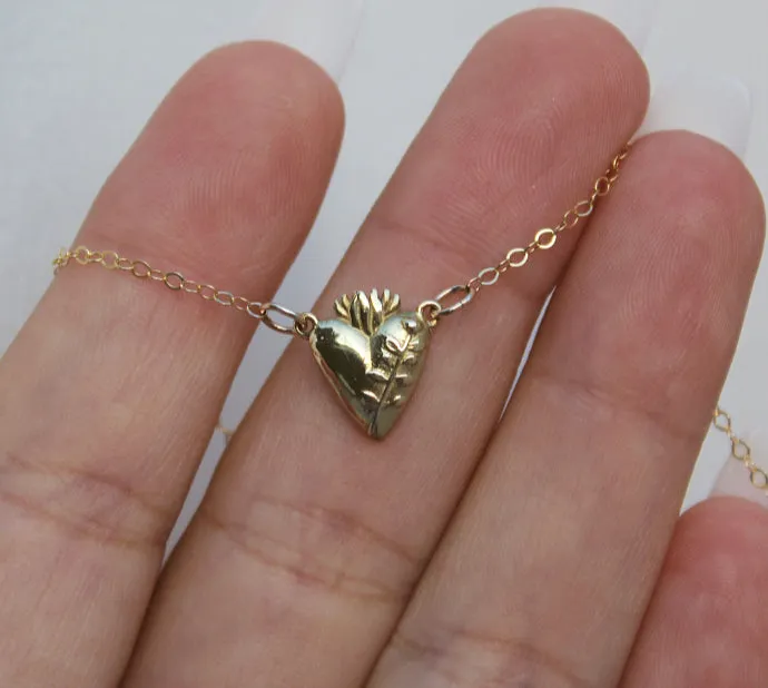 The Little Catholic Necklaces Holy Hearts Chaste Heart Of St Joseph Necklace